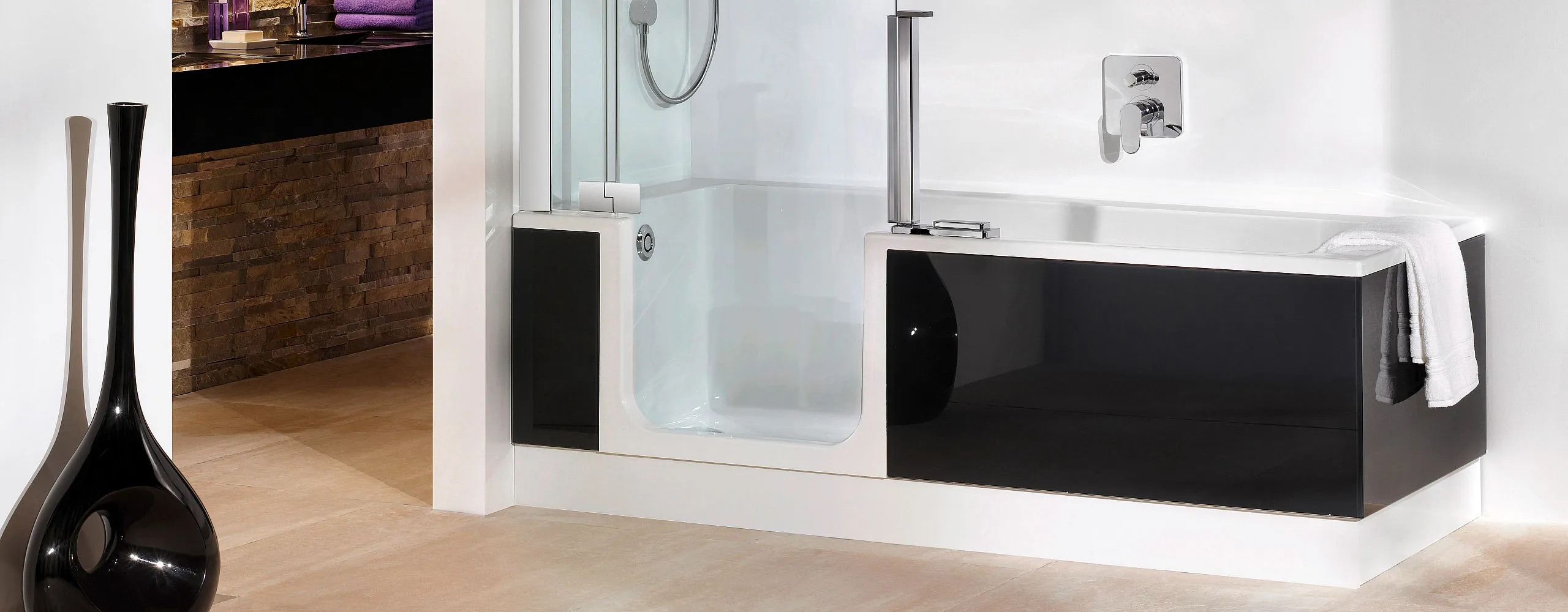 Duschbadewanne Twinline 2 in anthrazit von Artweger.