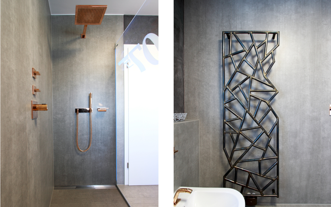 Dusche und Designheizkörper
